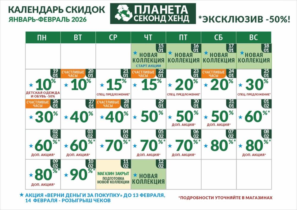 Календарь акций 